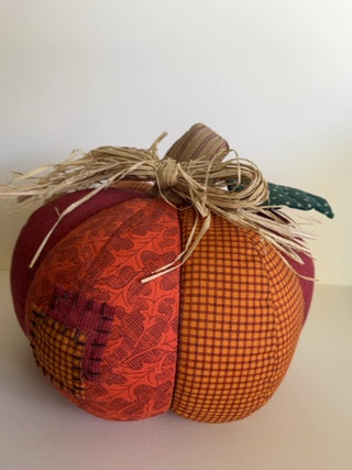 Hallmark Fall Patchwork Fabric Pumpkin