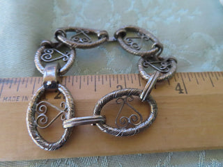 Silver tone round link bracelet RCD