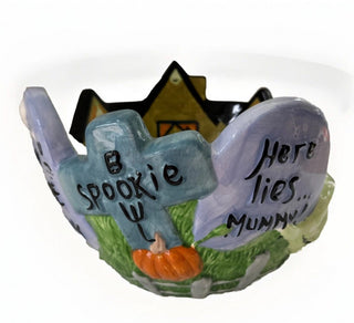 Vintage Dakin by Applause Halloween Haunted Ghost Ceramic Candy Dish Bowl #47 VV MTS|108274
