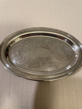 Vintage Silver oval tray  made by Poole Silver Company. RSV