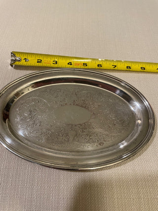 Vintage Silver oval tray  made by Poole Silver Company. RSV