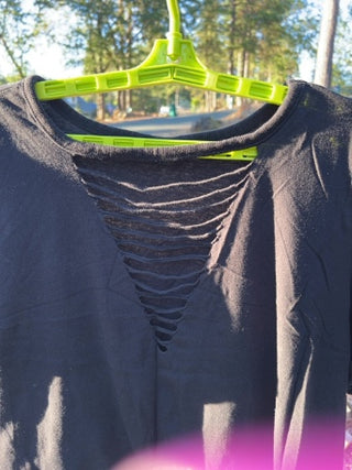 torrid Size 2 black top with slash front detail