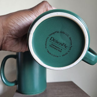 Vintage Deep Emerald Green Coffee Mug - Set of 2 (BRI) - MTS|112275