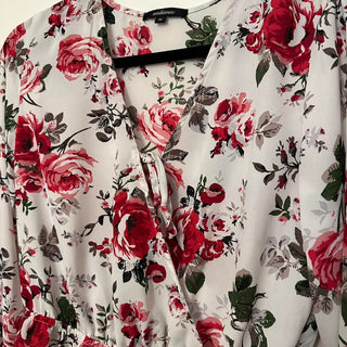 Ambiance apparel white floral bouse M rsv|70274