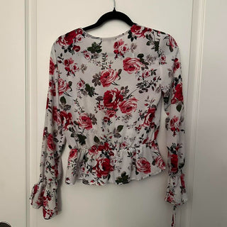 Ambiance apparel white floral bouse M rsv|70278