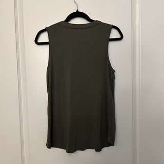 Cable & gauge embroidered olive green tank top S rsv|70315