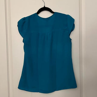 Express blue blouse with tulip sleeves XS rsv|70339