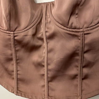 French kiss satin corset mauve M rsv|70368