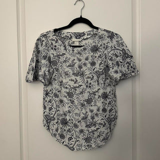 H&M floral blouse black/white 2 rsv|70382