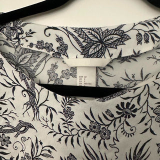 H&M floral blouse black/white 2 rsv|70383