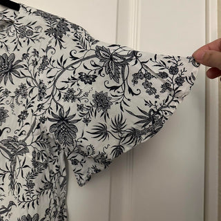H&M floral blouse black/white 2 rsv|70384