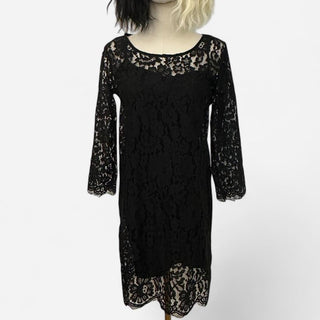 HD in paris anthropology black lace dress S rsv|70390