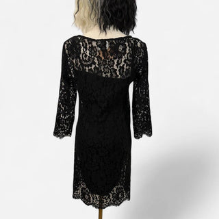 HD in paris anthropology black lace dress S rsv|70391