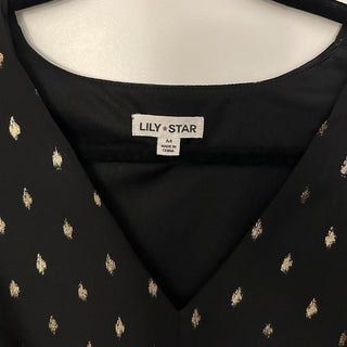 Lily star black blouse with gold spots M rsv|70401