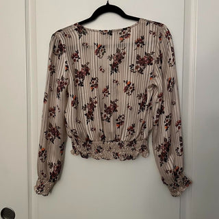 Moa moa champagne floral blouse S rsv|70425