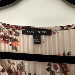 Moa moa champagne floral blouse S rsv|70426