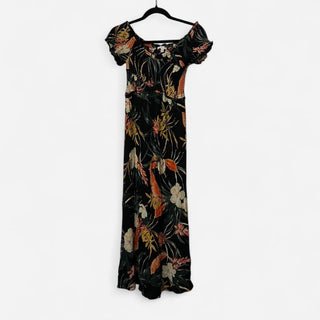 Patrons of peace floral off the shoulder maxi dress black XS rsv|70440