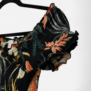 Patrons of peace floral off the shoulder maxi dress black XS rsv|70442