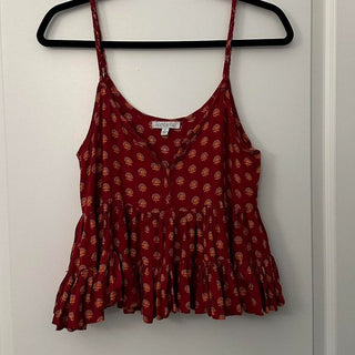 Patrons of peace tank top red/orange flowers M rsv|70447