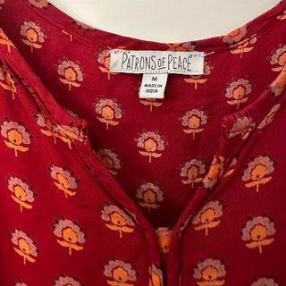 Patrons of peace tank top red/orange flowers M rsv|70449