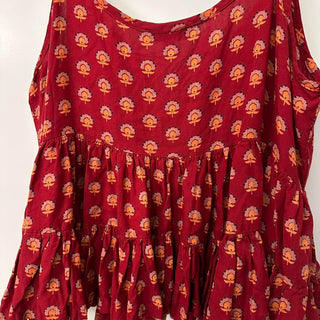 Patrons of peace tank top red/orange flowers M rsv|70452