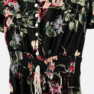 Pinup fashion floral maxi dress black 14W rsv|70456