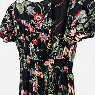 Pinup fashion floral maxi dress black 14W rsv|70458