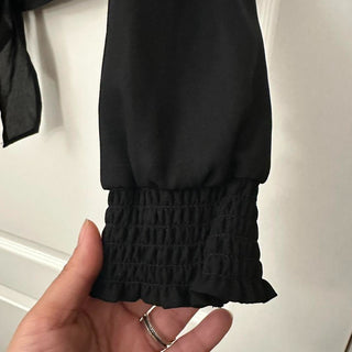Self e tie up long sleeve blouse black XS rsv|70462