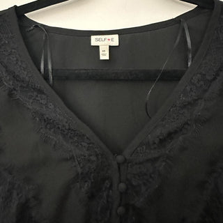 Self e tie up long sleeve blouse black XS rsv|70463