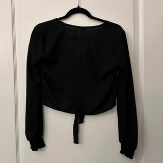 Self e tie up long sleeve blouse black XS rsv|70464