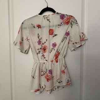 Sienna sky white flower blouse XS rsv|70632