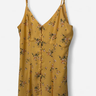 Trixxi floral button dress yellow M rsv|70649