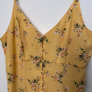 Trixxi floral button dress yellow M rsv|70651