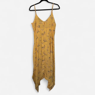 Trixxi floral button dress yellow M rsv|70653