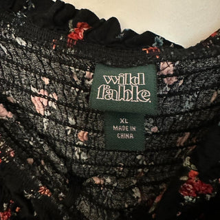 Wild fable floral dress black red/pink XL rsv|70670