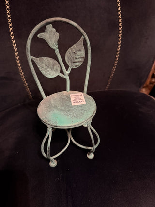 Iron Metal flower decorative green outdoor doll chair #62 VV MTS
