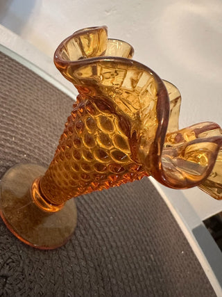 Vase Yellow Hob Nail MTS|87038