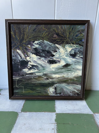 VTG Framed Original oil / Flower in vase still F&M|94147