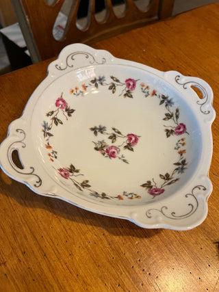 Antique "Made In Japan" Pink Floral Candy Dish RSV