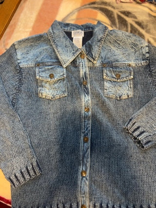 JP vintage mixed-media sweater jacket Size L/G