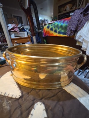 Vintage Brass Planter Pot with Handles Made In India 7" x 5"