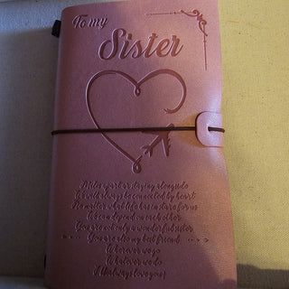 pink leather junk journal to my Sister