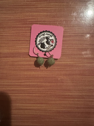 Green decorative earrings #62 VV MTS|63246