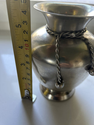 vintage or antique pewter vase, possibly of Swedish origin.