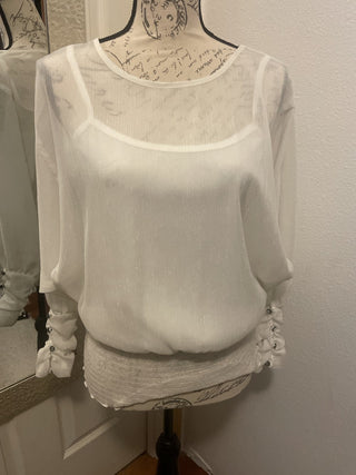 BCX white blouse, size M