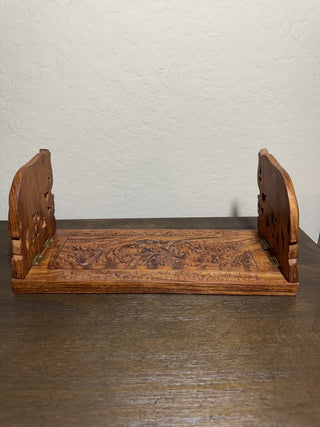 Vtg Hand Carved Wooden Elephant Book Rack MTS|87565