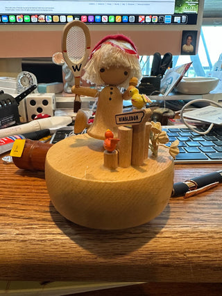 Vintage Schmid Music box - Plays It's a small world," made in Japan, 5"
