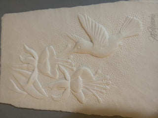 Paper sculpture hummingbird art signed|49531