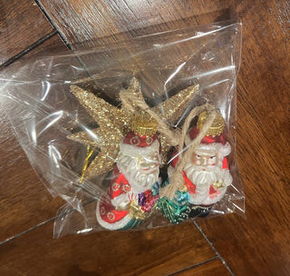 Bag glass Santa/star ornaments RCD|126762