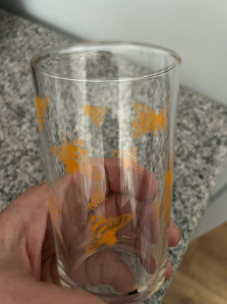 Vintage Juice Glass, Yellow Honeybees   MTS|104127